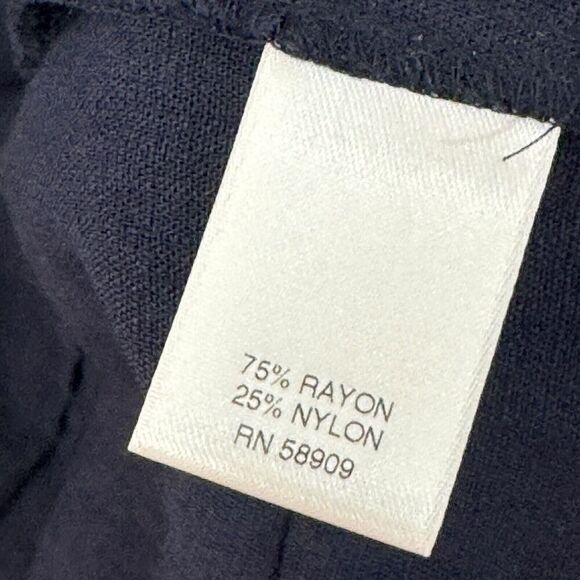 Nurture X-Large Dress Navy Blue V-Neck Short Sleeve Shift Rayon Nylon Womens - Picture 5 of 10